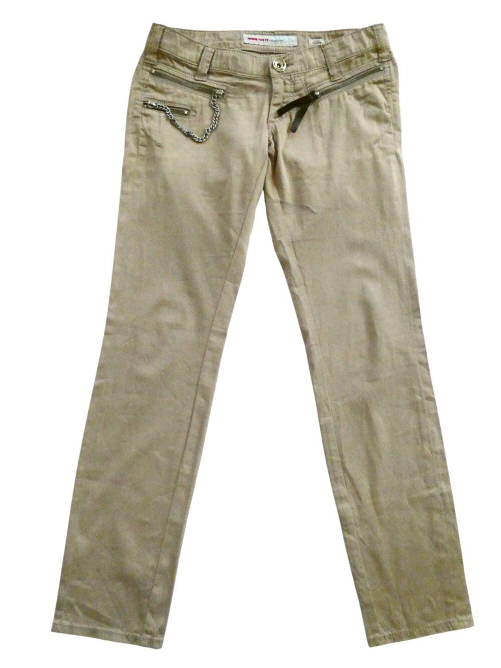 MISS SIXTY khaki Radio pants sz 26 chain pocket